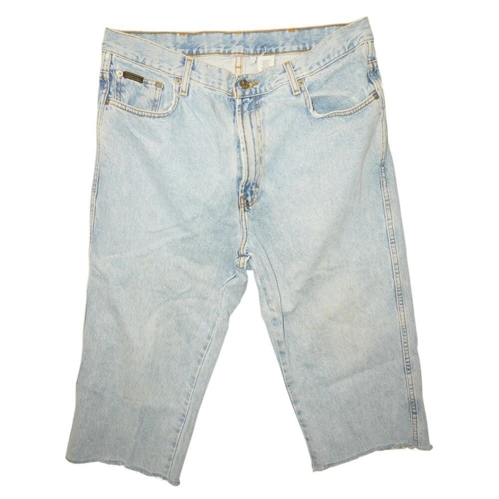 Vintage Calvin Klein CK Jeans Light Wash Cutoff Shorts Y2K Denim 90s USA